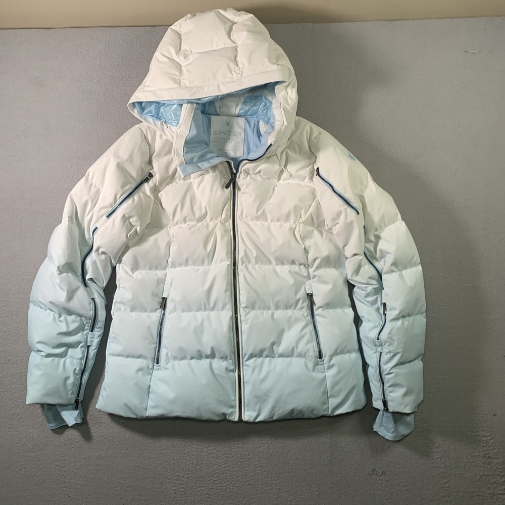 kids Coat Size 14 Blue Ombre Down GoreTex Infinium Hooded Winter Spyder